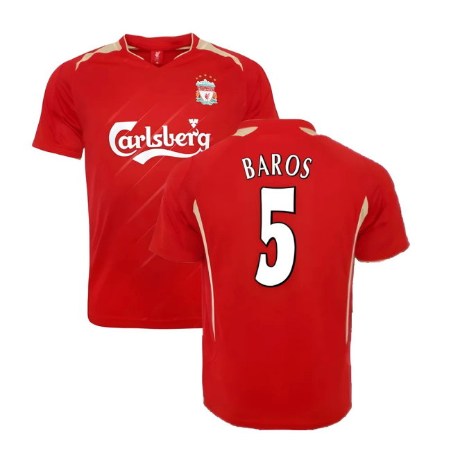 2005-2006 Liverpool Home CL Retro Shirt (Baros 5)-SoccerKits Hub | Buy Soccer Jerseys Online